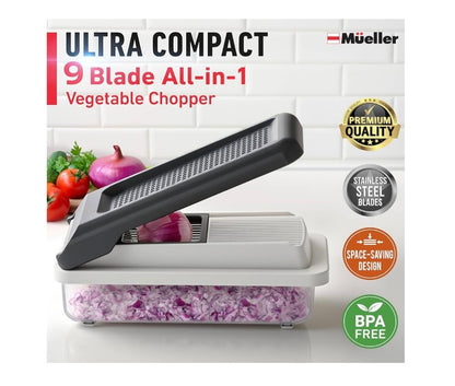 Vegetable Chopper, 16-in-1 Multifunctional Food Chopper, 8 Blades Vegetable Slicer, Onion Chopper Vegetable Cutter & Adjustable Veggie Slicer, Potato Dicer Chopper, Container for Salad Garlic