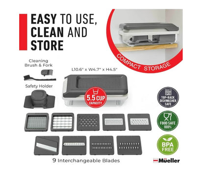 Vegetable Chopper, 16-in-1 Multifunctional Food Chopper, 8 Blades Vegetable Slicer, Onion Chopper Vegetable Cutter & Adjustable Veggie Slicer, Potato Dicer Chopper, Container for Salad Garlic